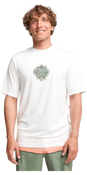 2026 Billabong Mens Solar Flare Loose Fit Short Sleeve Rash Vest EBYWR03028 - White